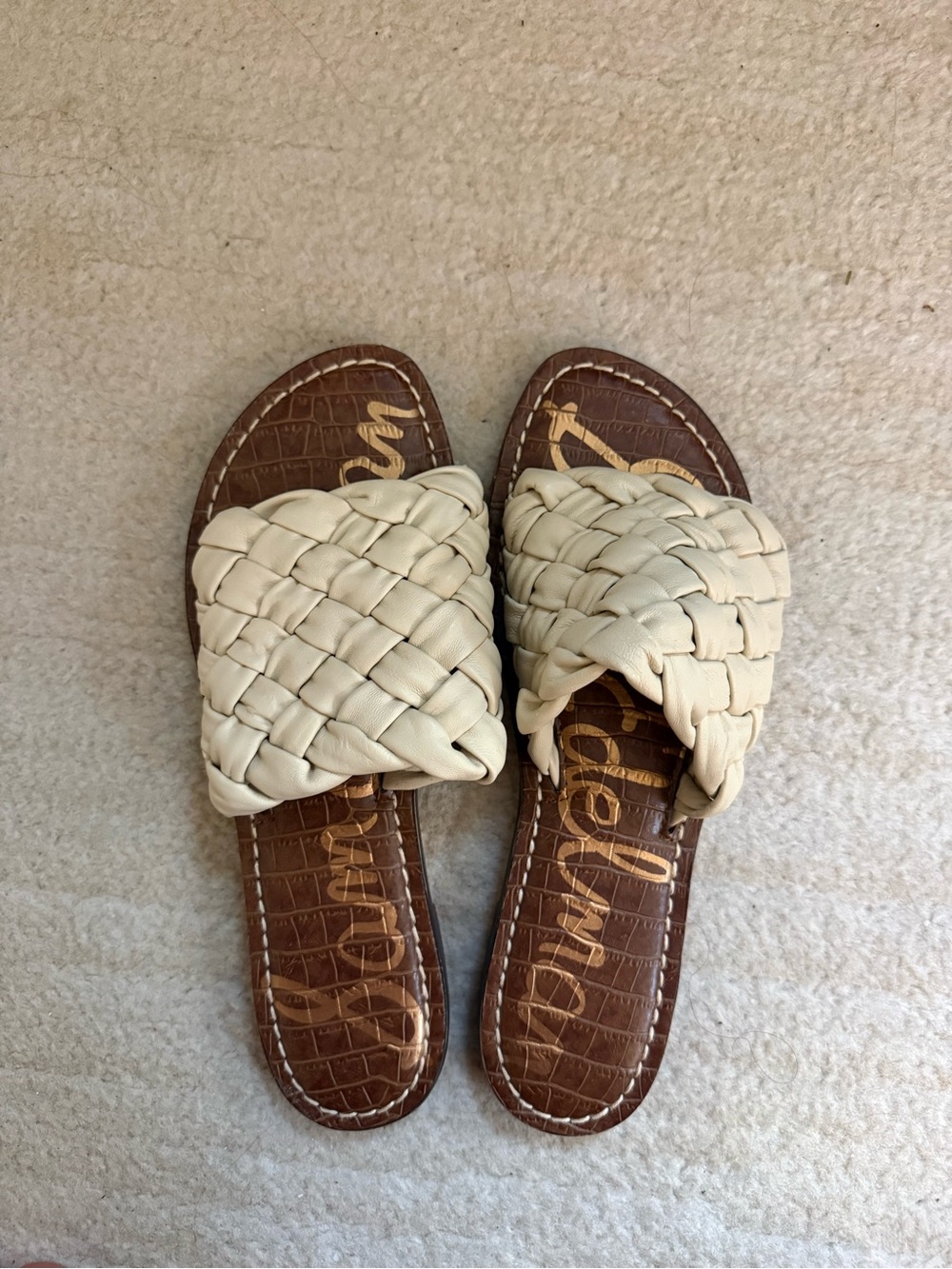 Sam Edelman Braided Cream Slide Sandals